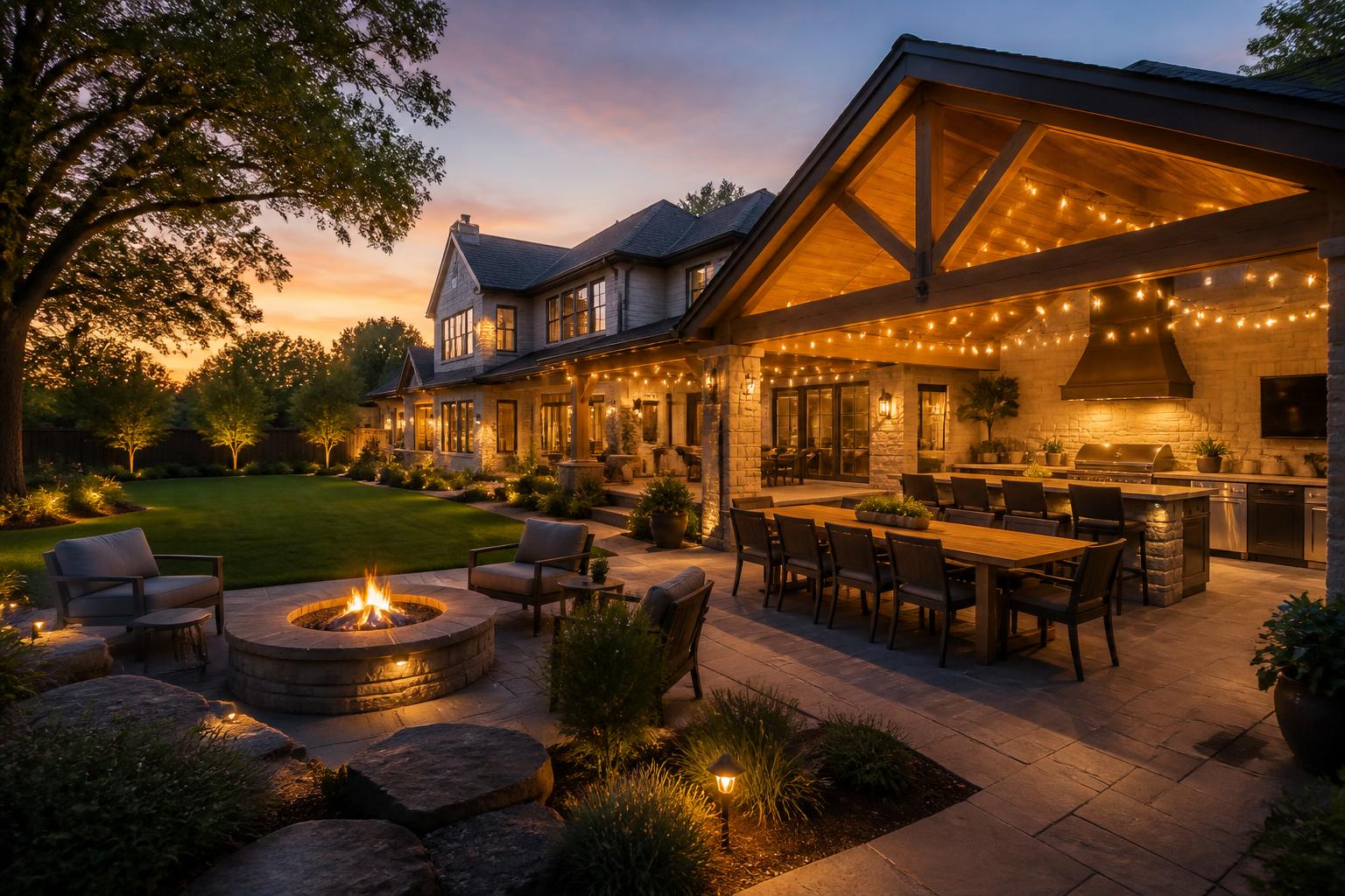 Conceptual backyard designed for entertaining
